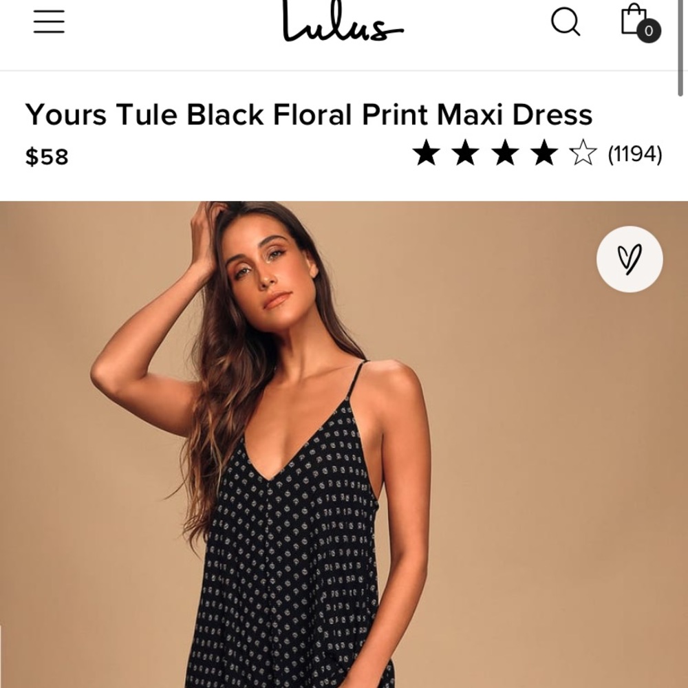 Lulus Black Floral Print Maxi Dress